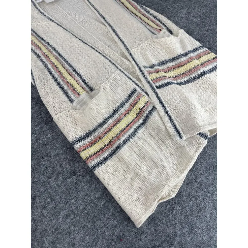 Free People Cardigan Women Xs Small Sweater Pockets Open Front Beige Ivory N84